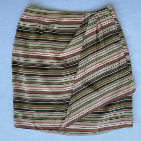100% Silk striped mini skirt