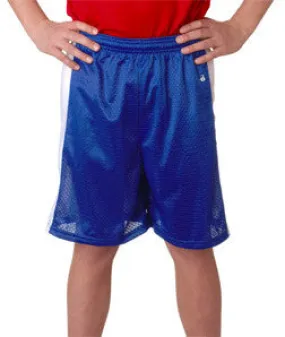 2241 Badger Youth Challenger 6" Poly Mesh Shorts Royal/ White