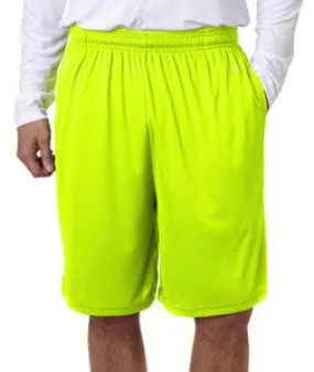 4119 Badger Adult 10" B-Core Performance Shorts With Pocket Safety Yellow
