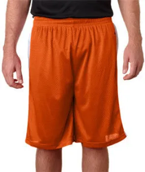 7241 Badger Adult 9" Challenger Poly Mesh Shorts Burnt Orange/ White