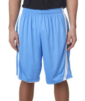 7244 Badger B-Slam Reversible Polyester Basketball 9" Shorts Columbia Blue/ White