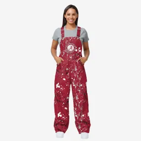 Alabama Crimson Tide Womens Paint Splatter Bib Overalls