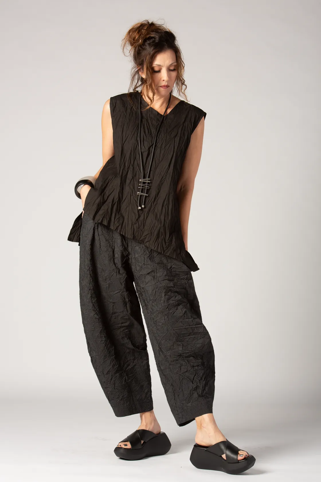 ALEMBIKA Ichigo Pant in Charcoal Pinstripe