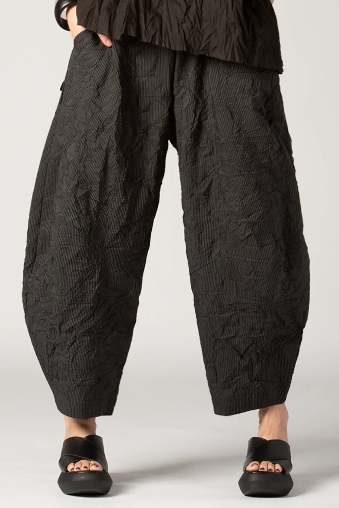 ALEMBIKA Ichigo Pant in Charcoal Pinstripe