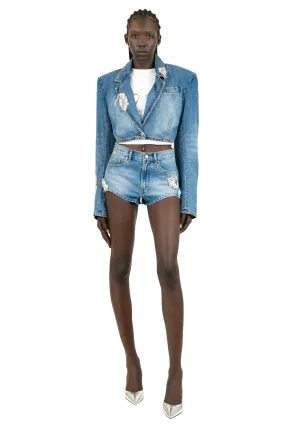 Area Denim Cropped Blazer