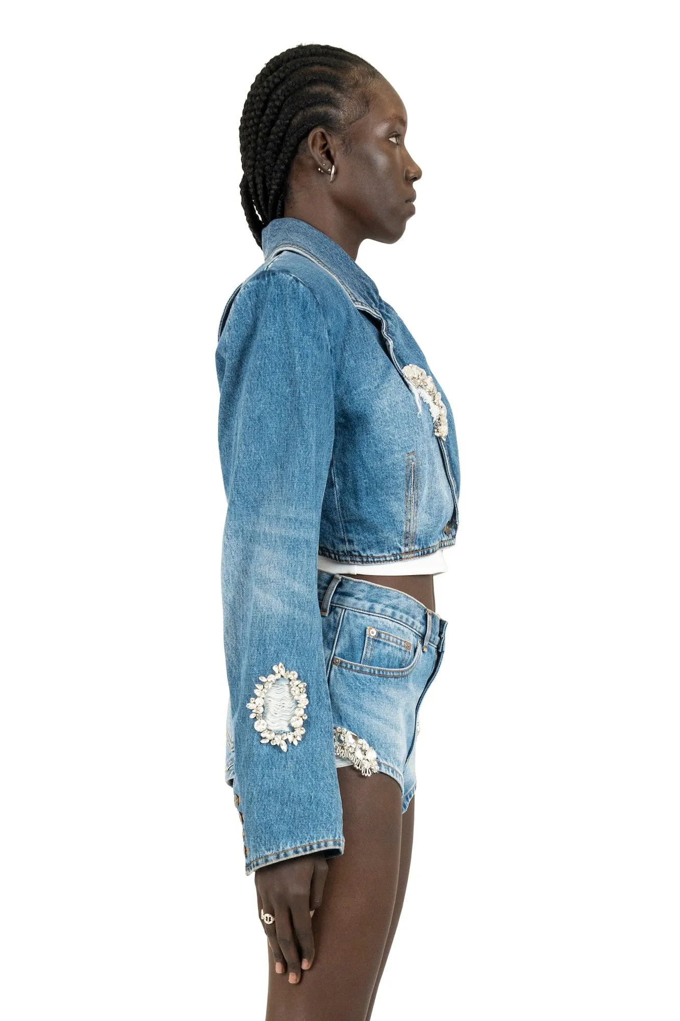 Area Denim Cropped Blazer