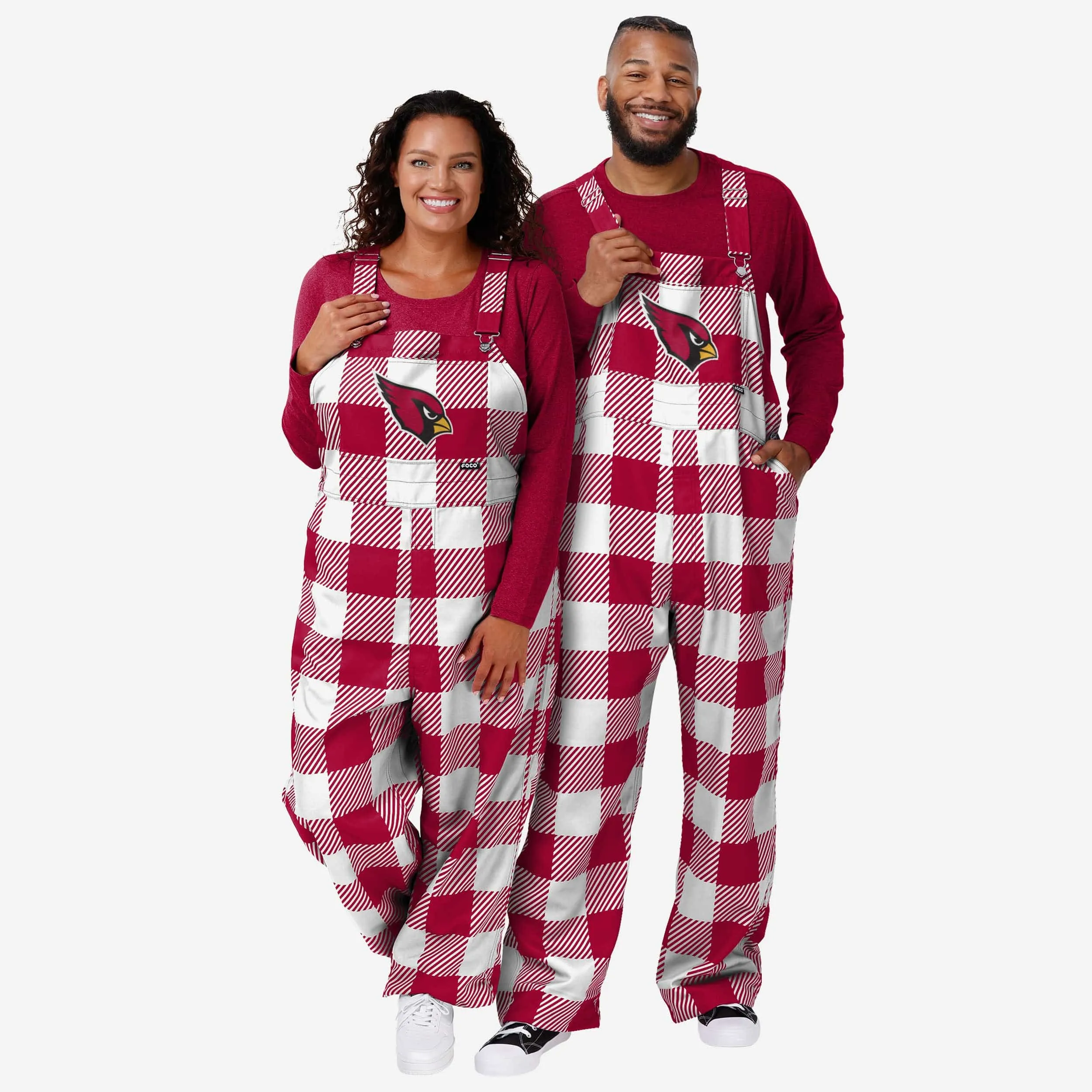 Arizona Cardinals Mens Plaid Bib Overalls