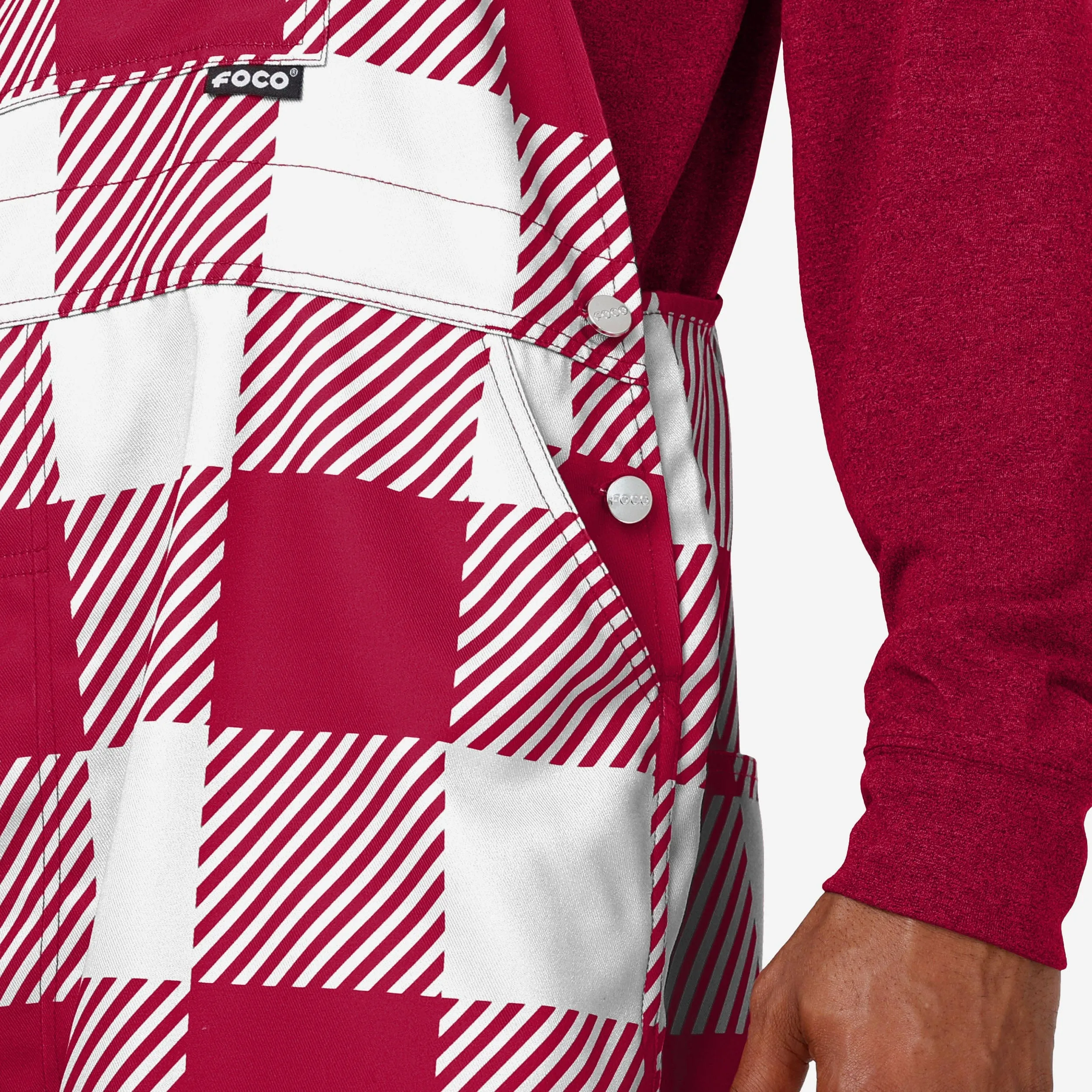 Arizona Cardinals Mens Plaid Bib Overalls