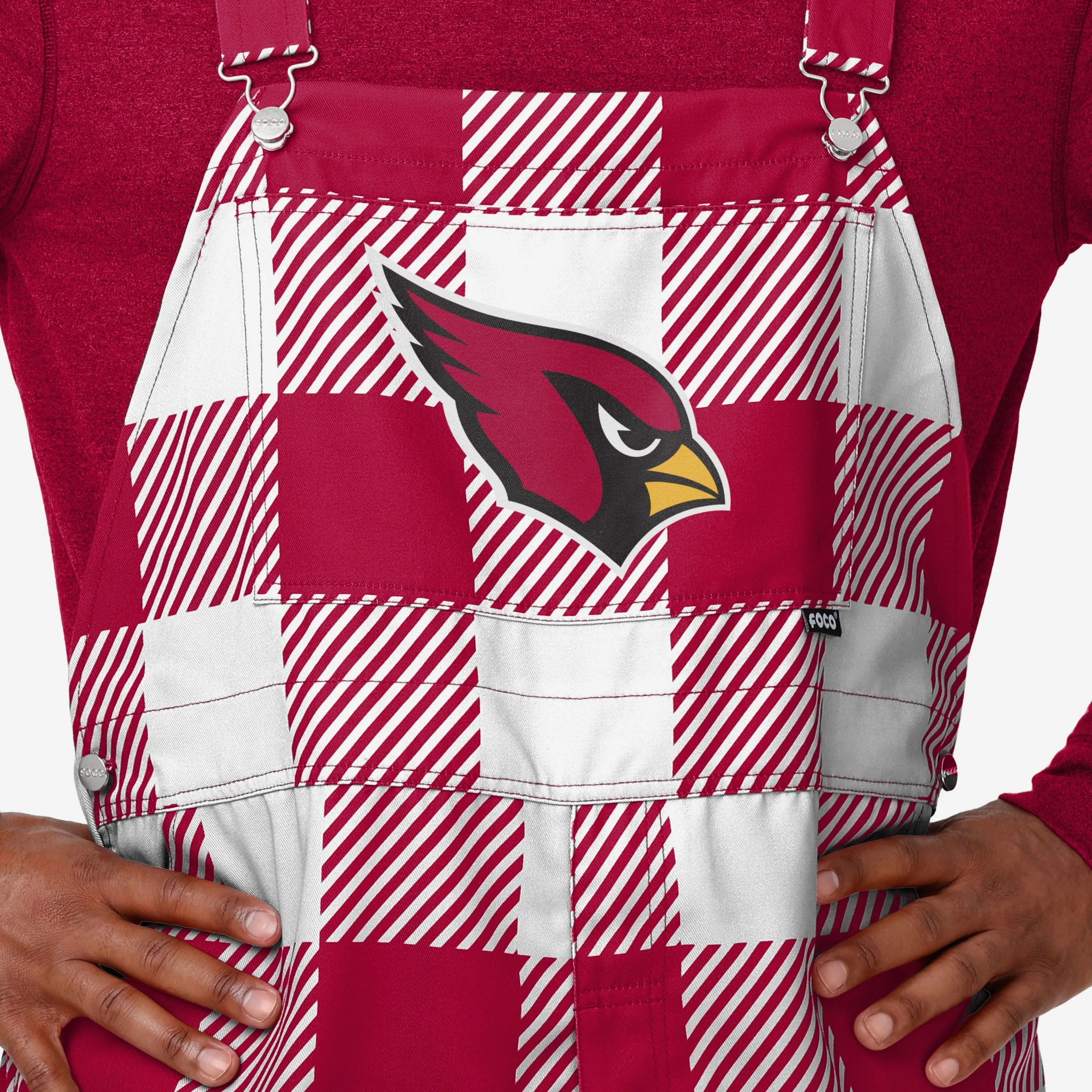Arizona Cardinals Mens Plaid Bib Overalls