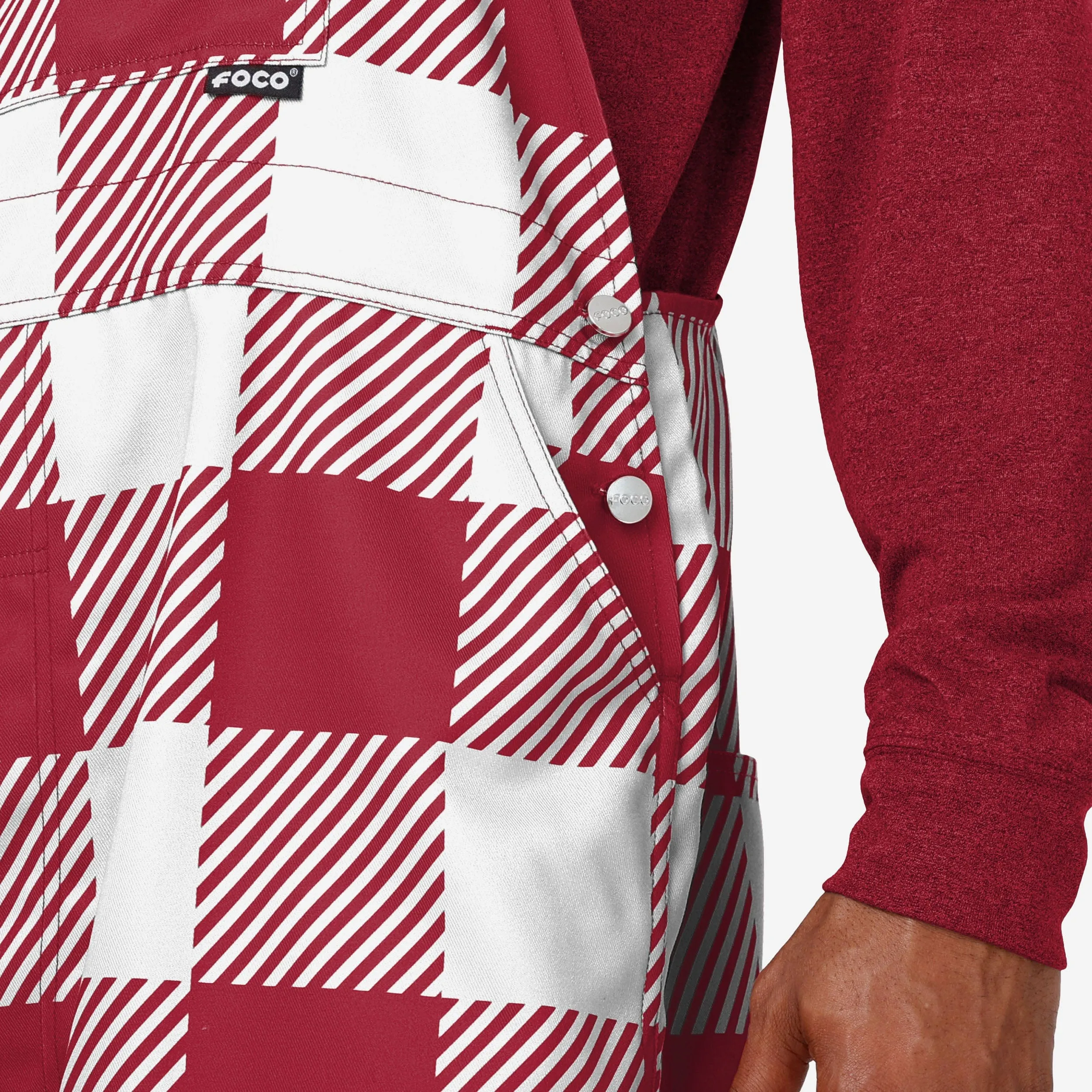 Arkansas Razorbacks Mens Plaid Bib Overalls