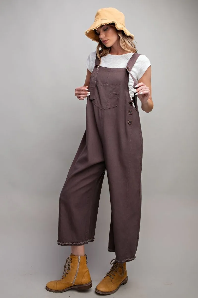 Ash Linen Oversized Overalls