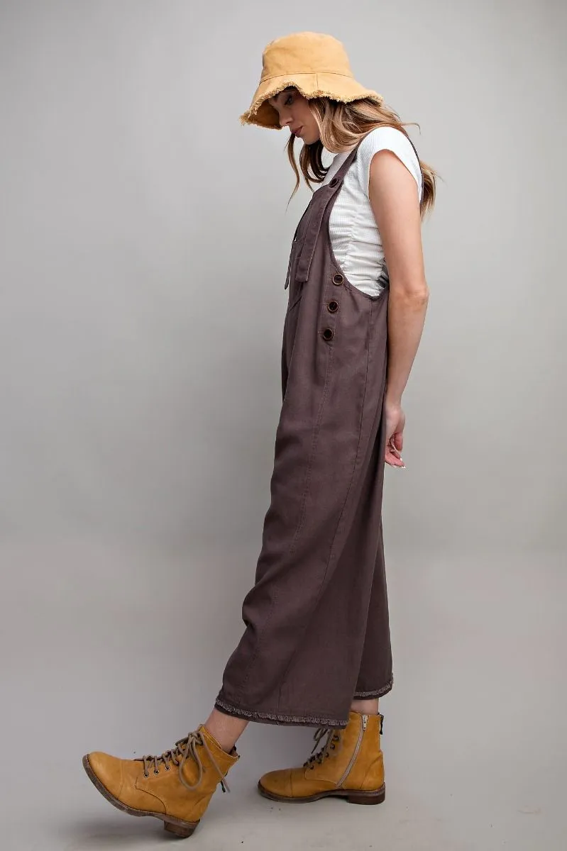 Ash Linen Oversized Overalls