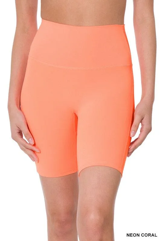 ATHLETIC HIGH RISE BIKER SHORTS