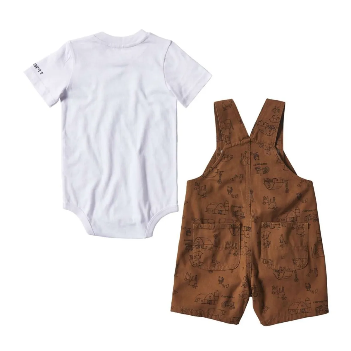 Baby and Toddler Boy Printed Canvas Shortall Set CG8753