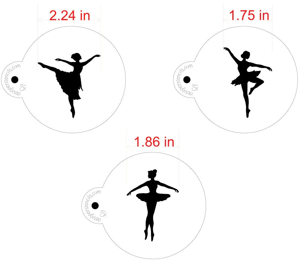 Ballerina Round Cookie Stencil Set by Designer Stencils