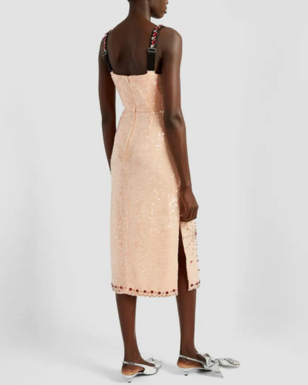 Ballet Pink Sleeveless Cocktail Midi Dress