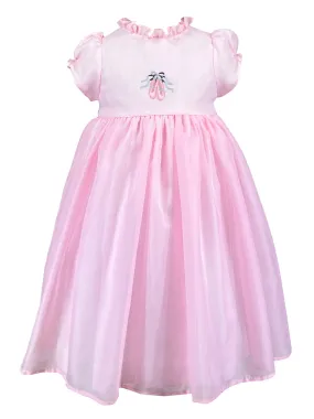 Ballet Slippers Pink Embroidered Dress