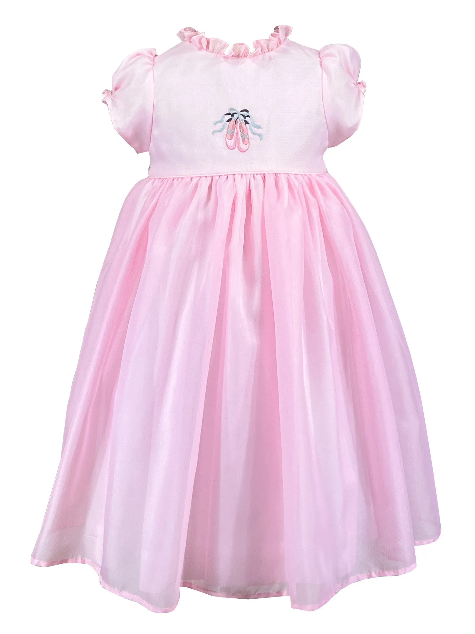 Ballet Slippers Pink Embroidered Dress