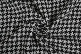 Black & White Checks Wool Acrylic Blend Fabric