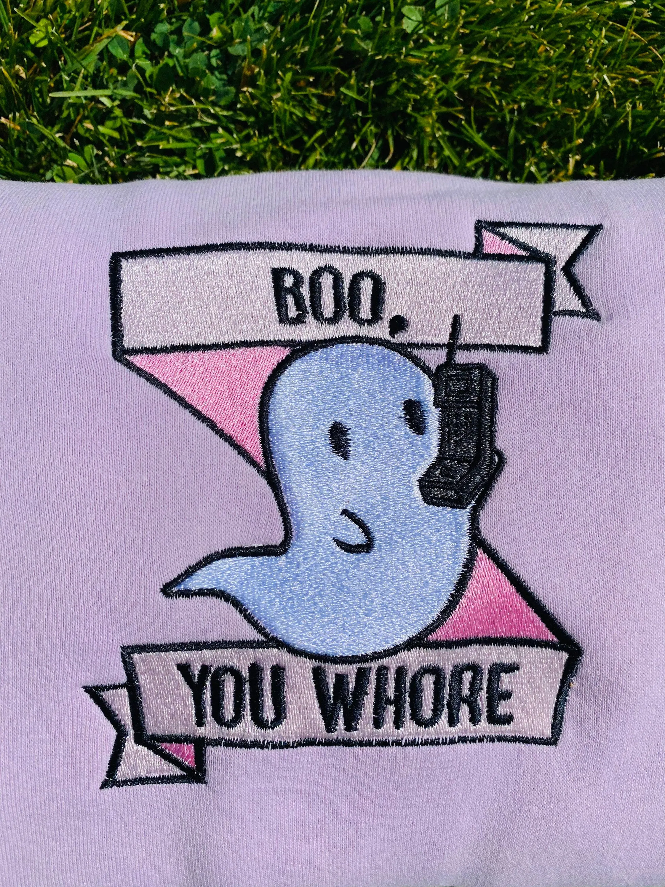Boo Cute Sweatshirt| Cute Boo Sweatshirts| Embroidered Sweatshirts