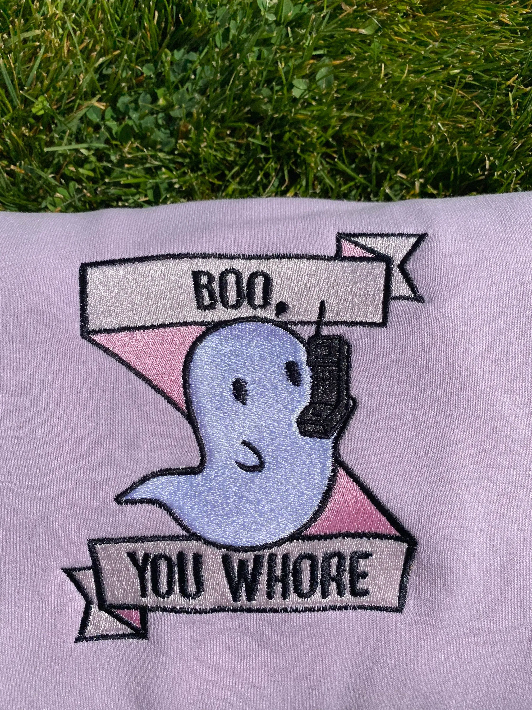 Boo Cute Sweatshirt| Cute Boo Sweatshirts| Embroidered Sweatshirts