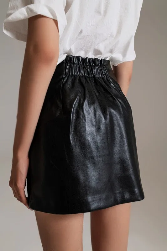 Bow Black Faux Skirt