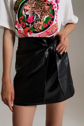 Bow Black Faux Skirt