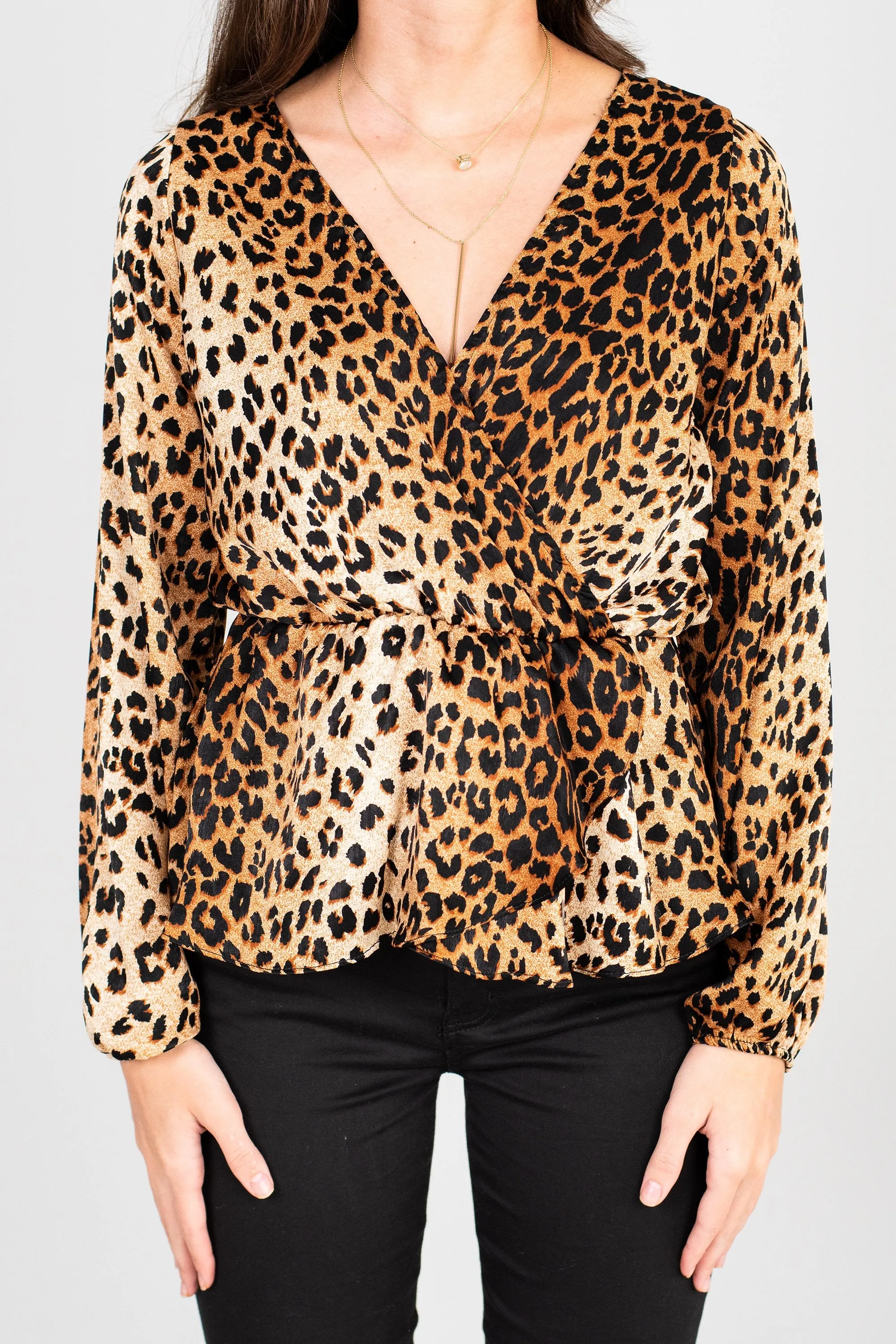 Can't Get Over You Brown Leopard Blouse