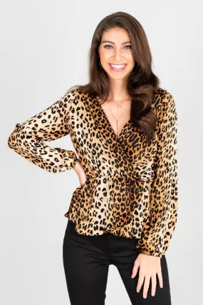 Can't Get Over You Brown Leopard Blouse