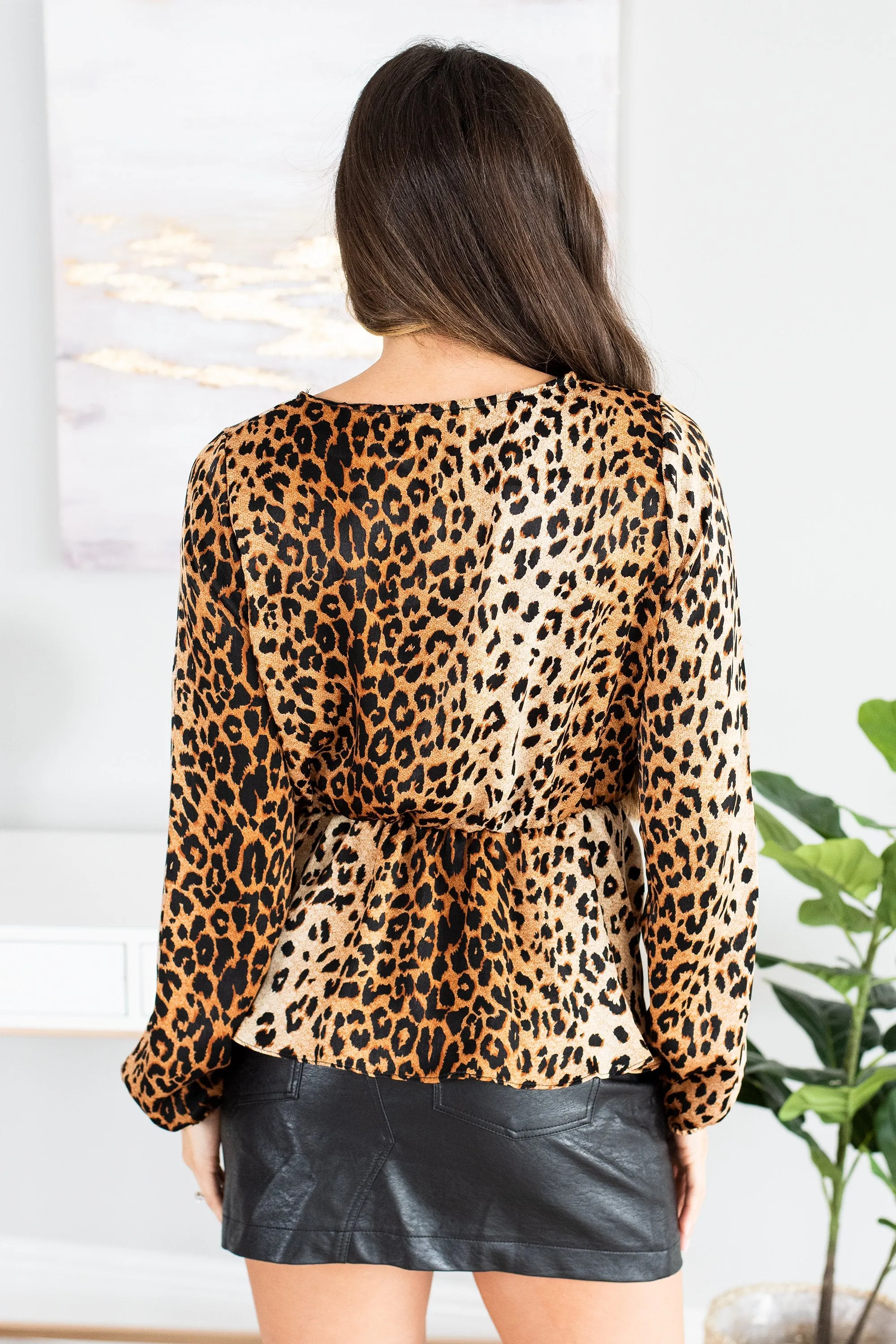 Can't Get Over You Brown Leopard Blouse