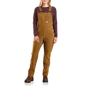 Carhartt 104556 Women's Women's Rugged Flex Twill Double-Front Bib Ove - X-Large Short - Carhartt Brown