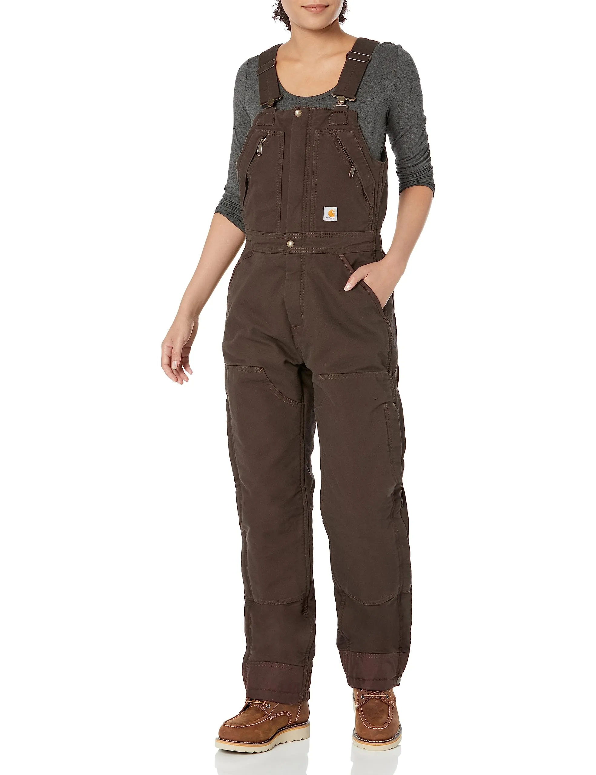 Carhartt 104694 Women's Loose Fit Washed Duck Insulated Biberall