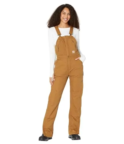Carhartt 104694 Women's Loose Fit Washed Duck Insulated Biberall