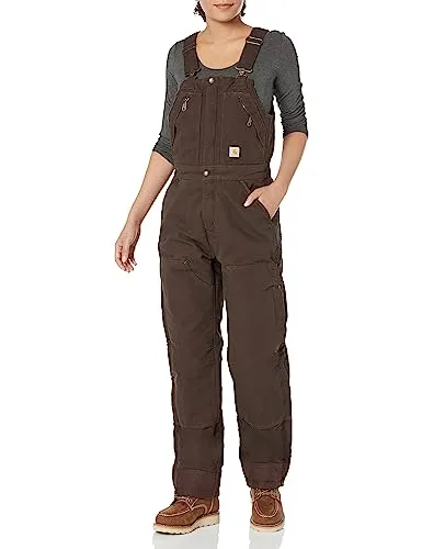 Carhartt 104694 Women's Loose Fit Washed Duck Insulated Biberall