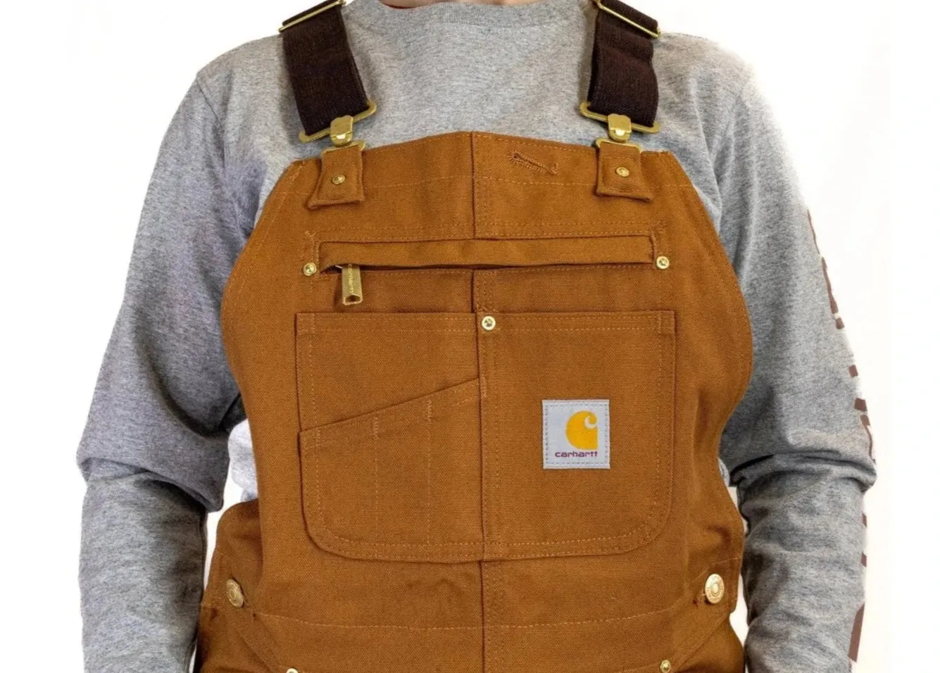 Carhartt Duck Bib Overalls - 102776 - Zipper Pocket
