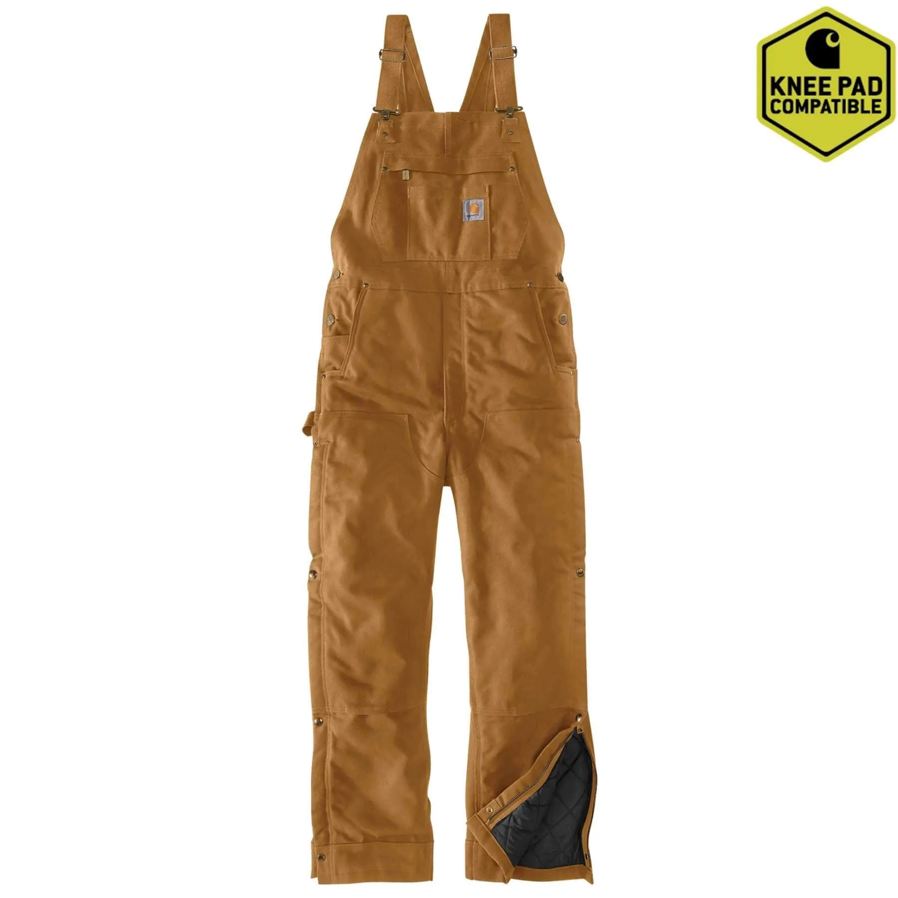 Carhartt Firm Duck Loose Fit Insulated Durable Canvas Bib Overalls 104393