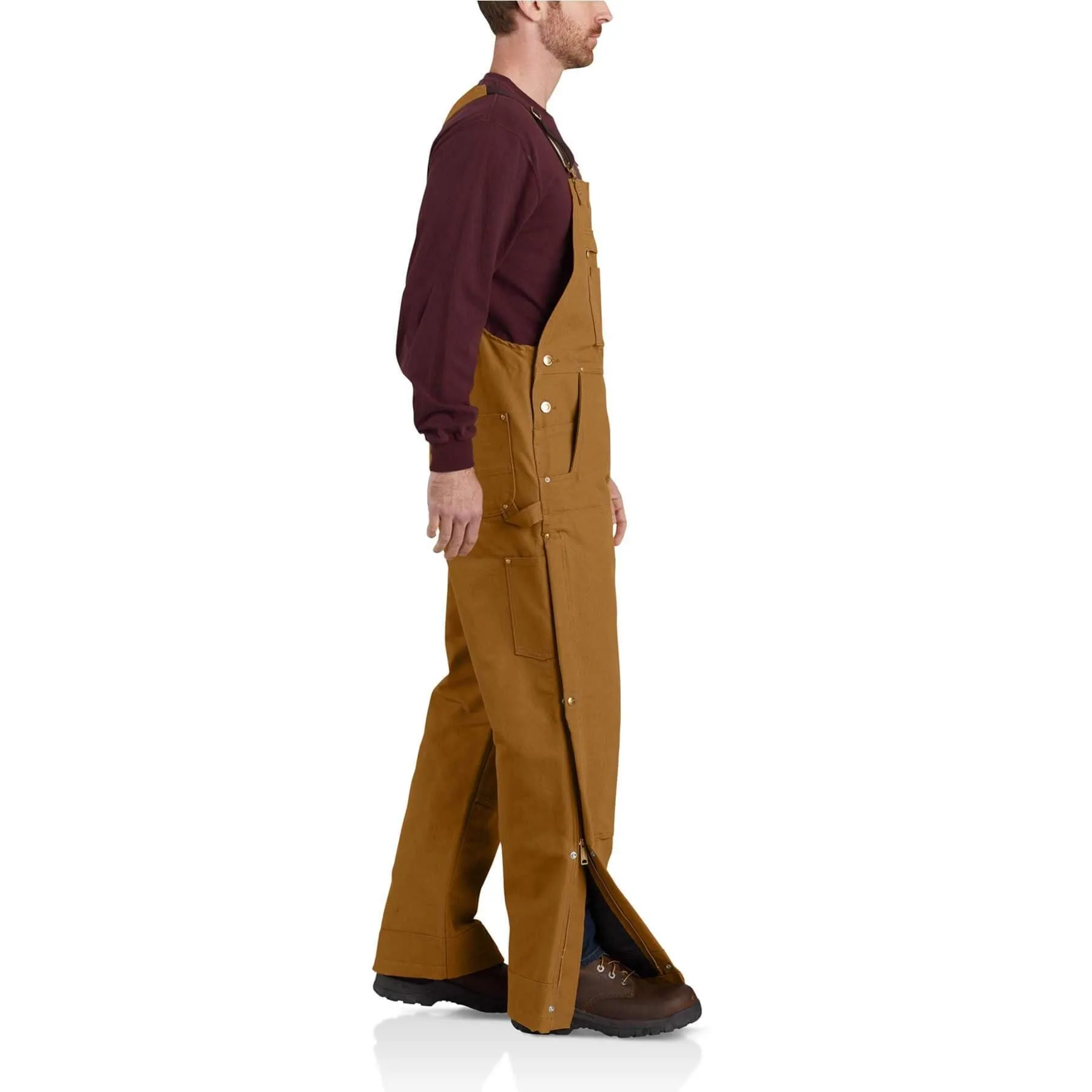 Carhartt Firm Duck Loose Fit Insulated Durable Canvas Bib Overalls 104393