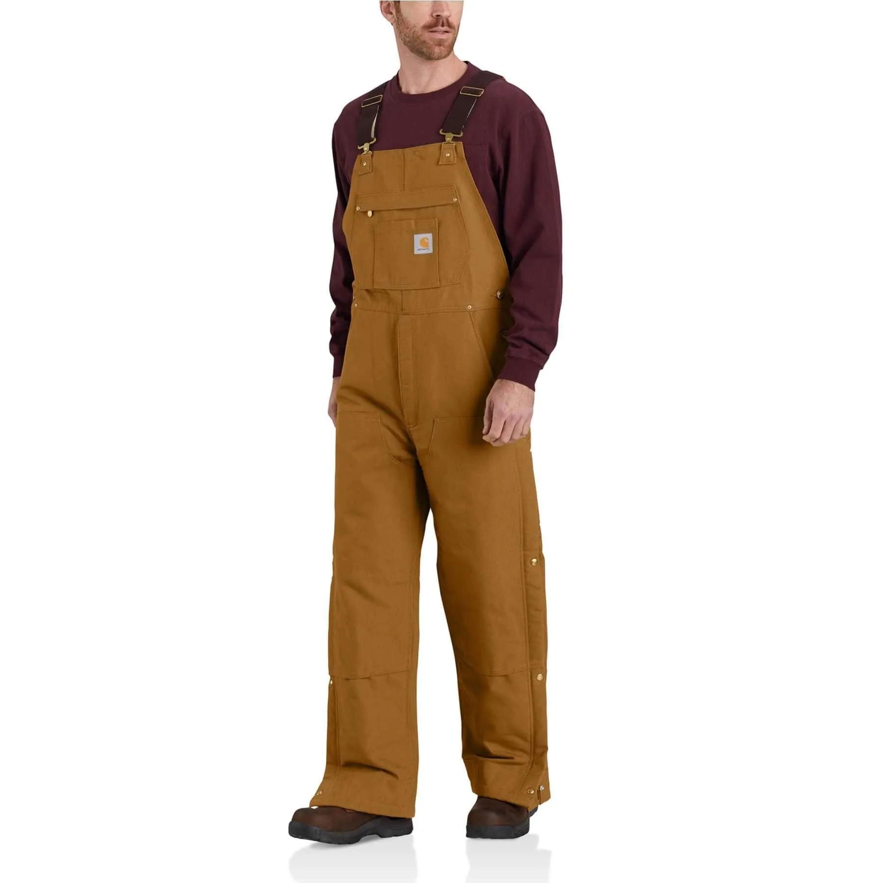 Carhartt Firm Duck Loose Fit Insulated Durable Canvas Bib Overalls 104393