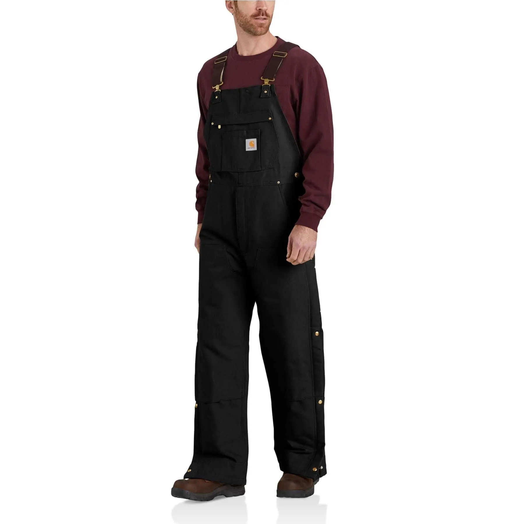 Carhartt Firm Duck Loose Fit Insulated Durable Canvas Bib Overalls 104393