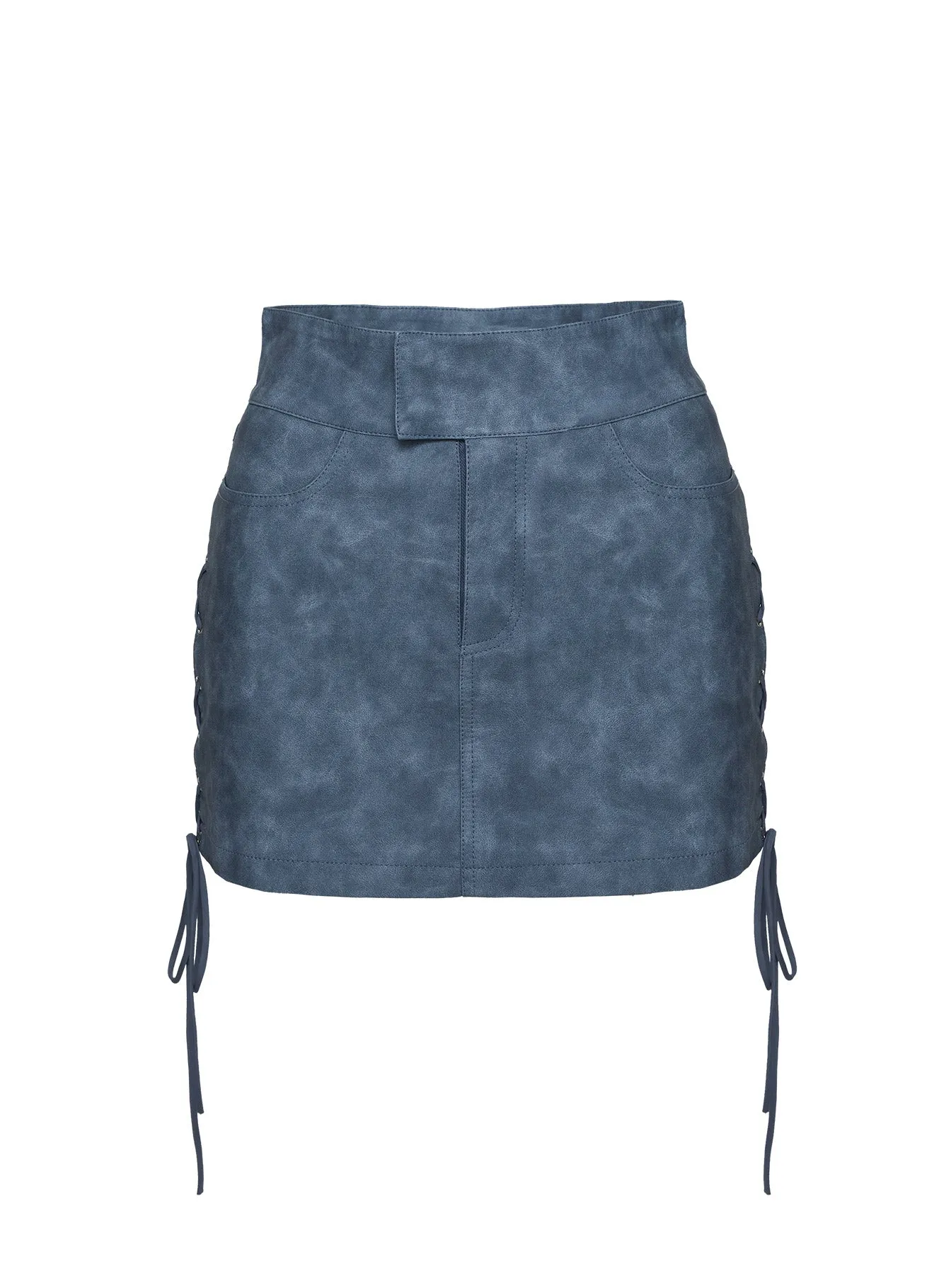 Ceejay Faux Leather Mini Skirt Slate