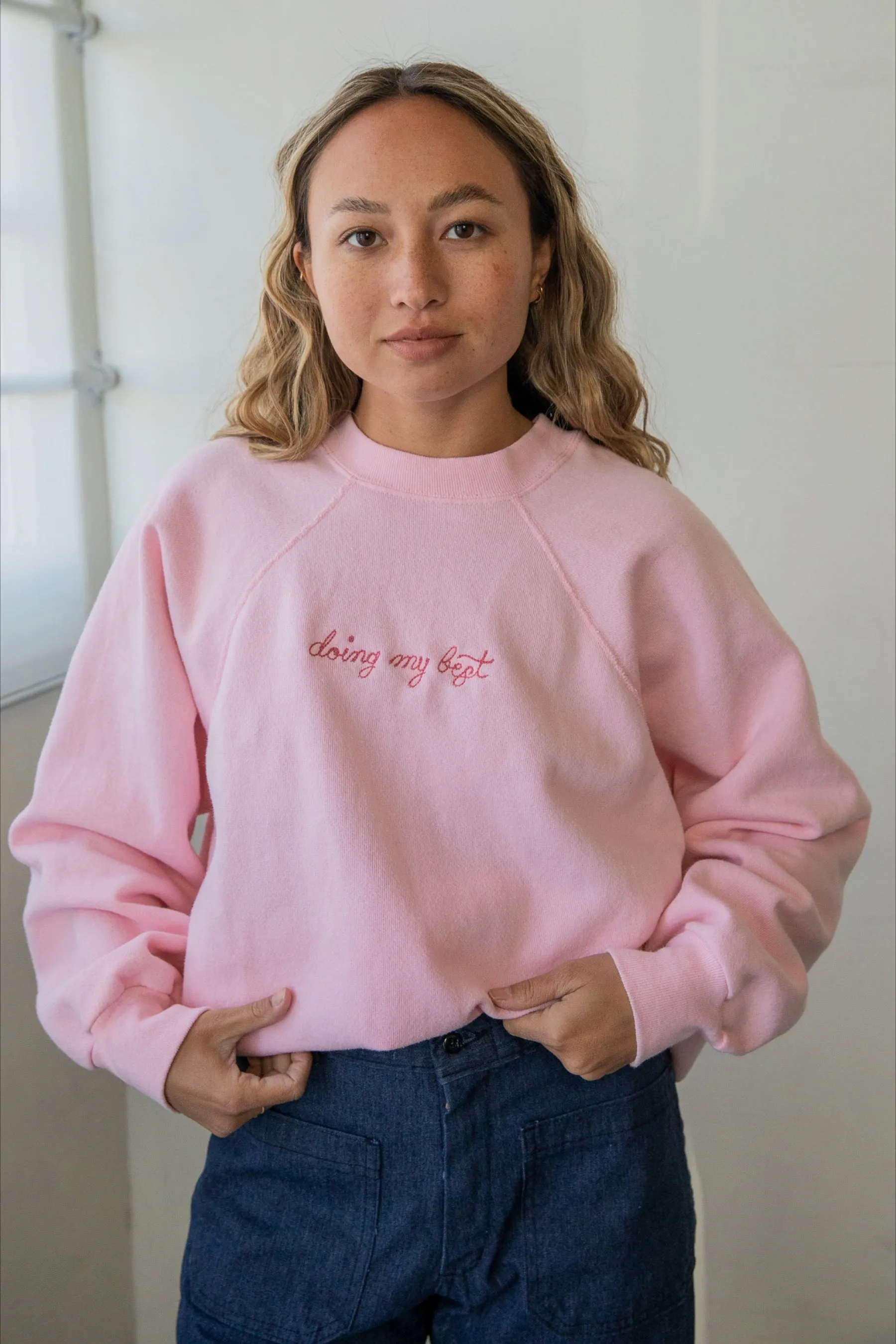 Ceremony Chainstitch X Prism Pink Doing My Best Sweatshirt