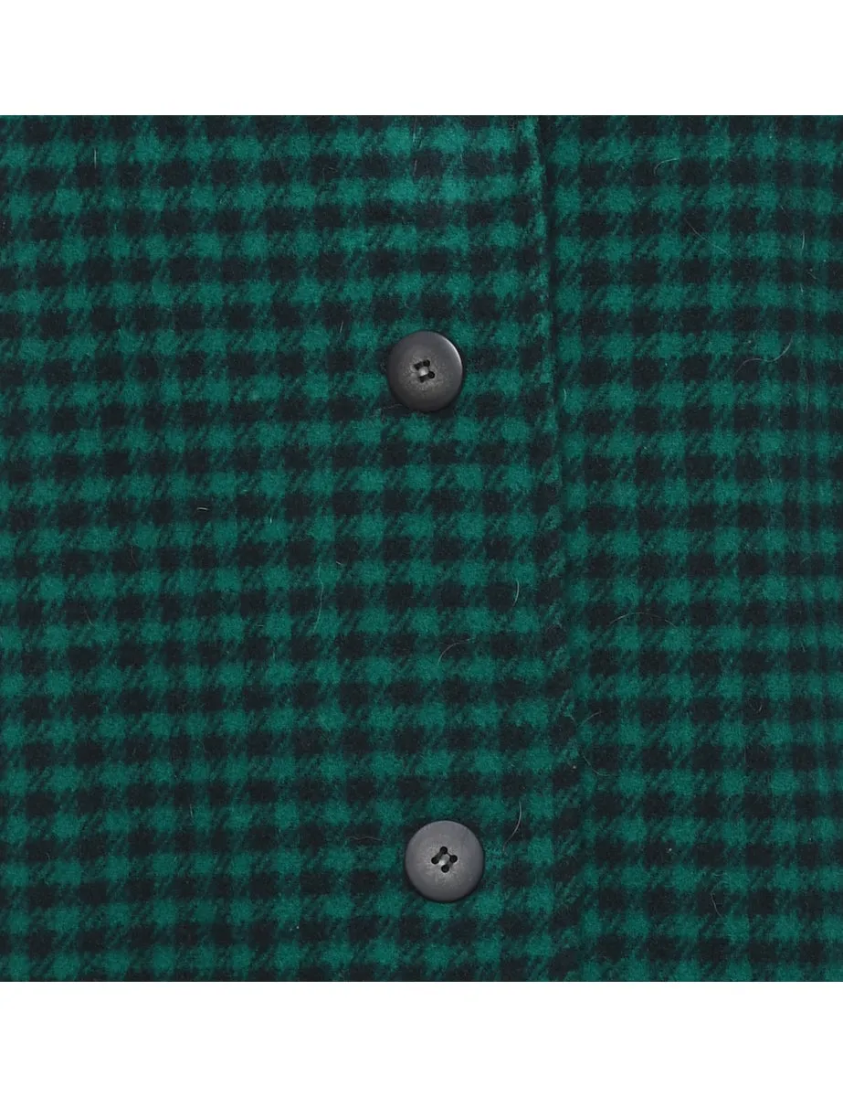 Checked Wool Coat - M