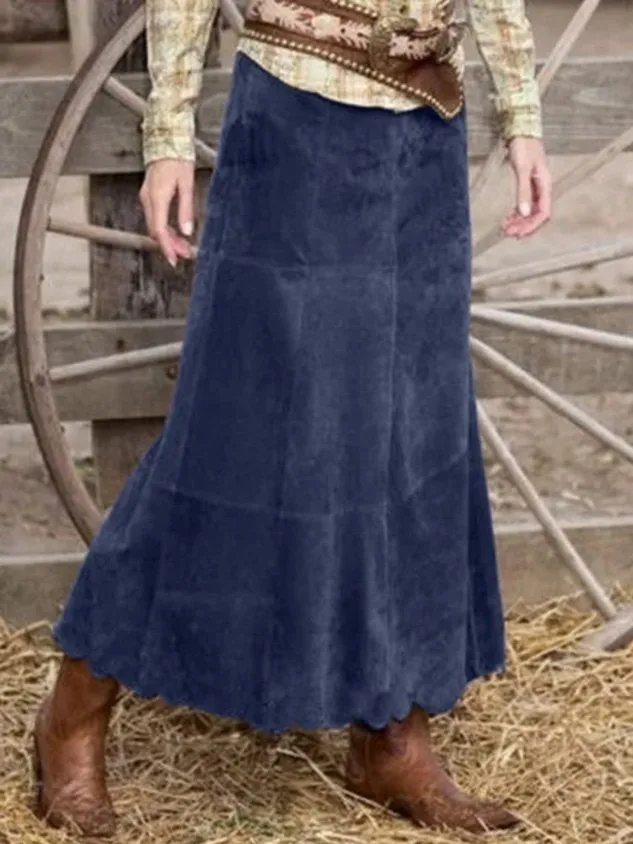 Chicmy-Loose Casual Faux Suede Skirts