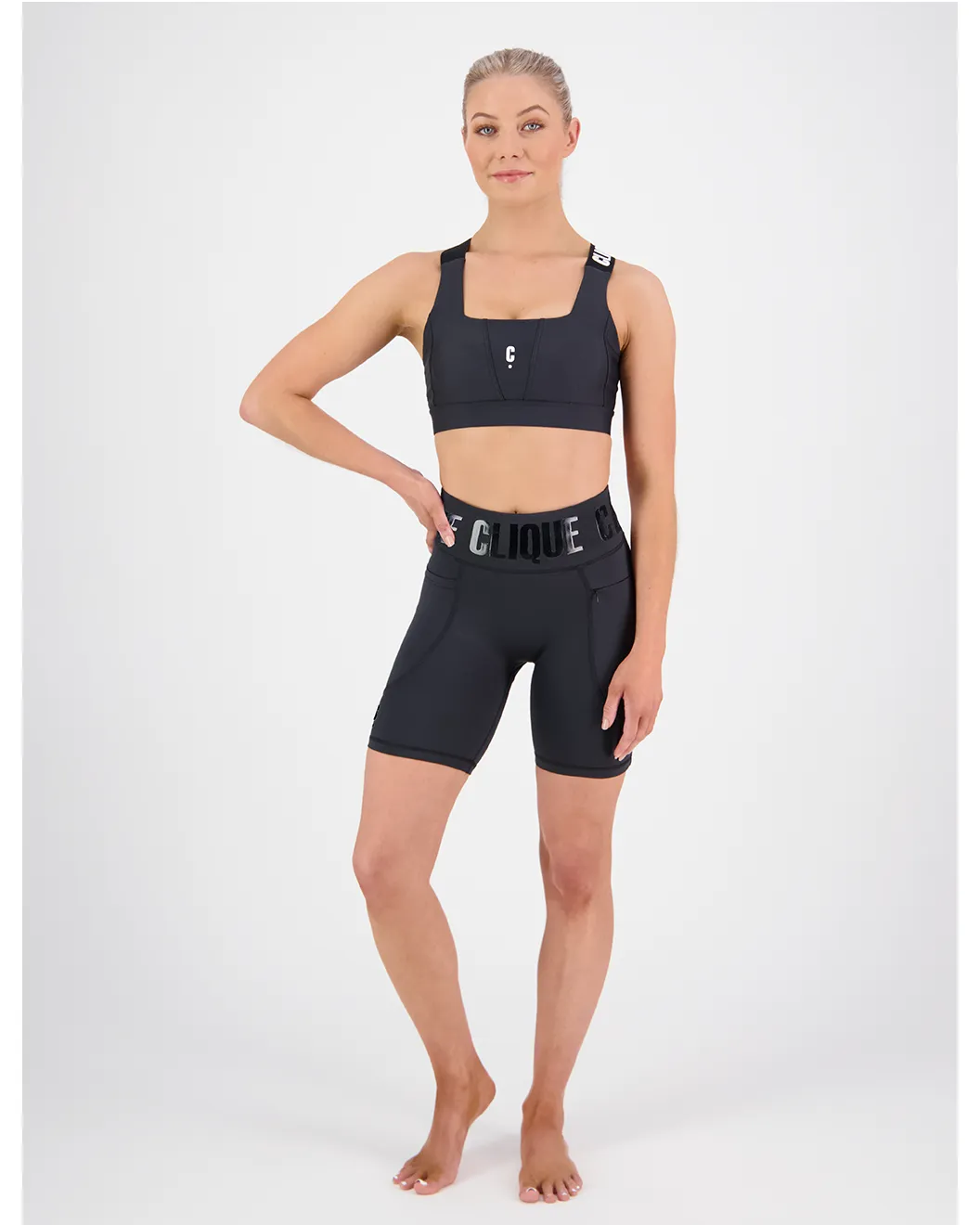 Clique Zone Mid Biker Short - Stealth