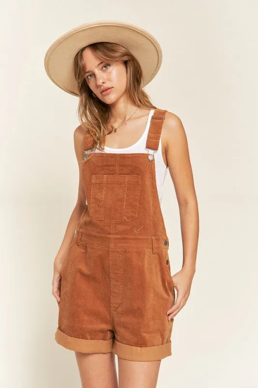 Corduroy Adjustable Shoulder Straps Sage Green Overalls