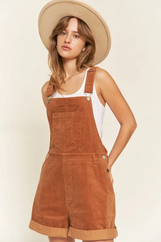 Corduroy Adjustable Shoulder Straps Sage Green Overalls