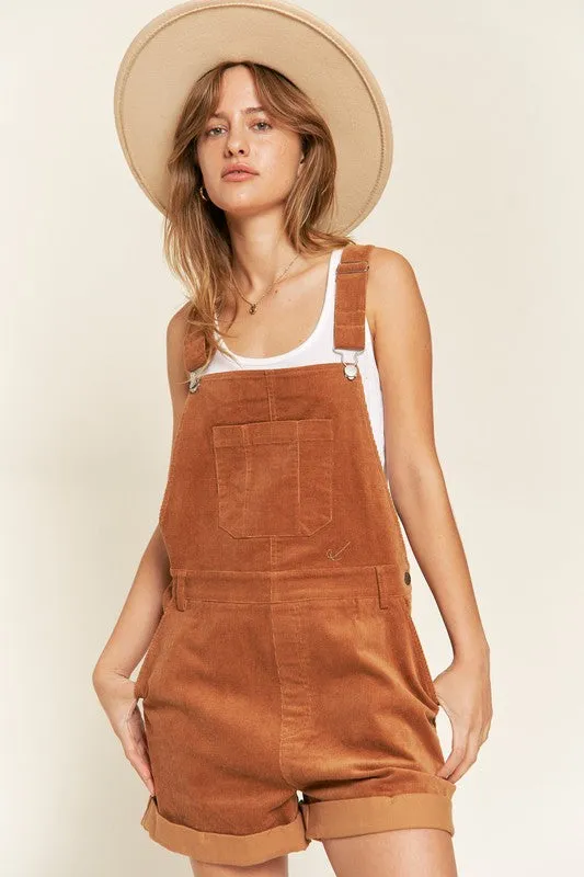 Corduroy Adjustable Shoulder Straps Sage Green Overalls