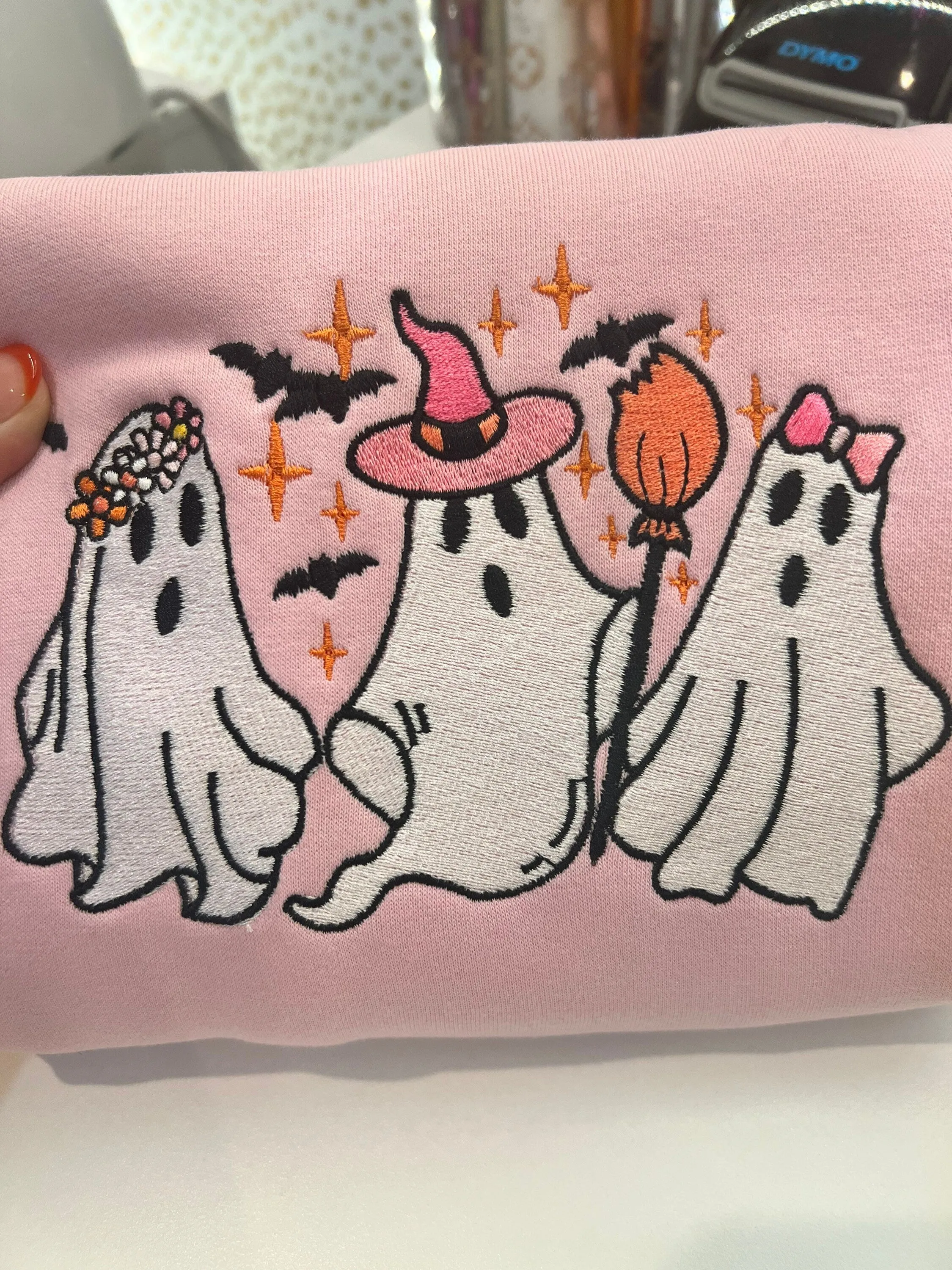 Cute Ghost embroidered sweatshirts| Cute Halloween sweatshirts