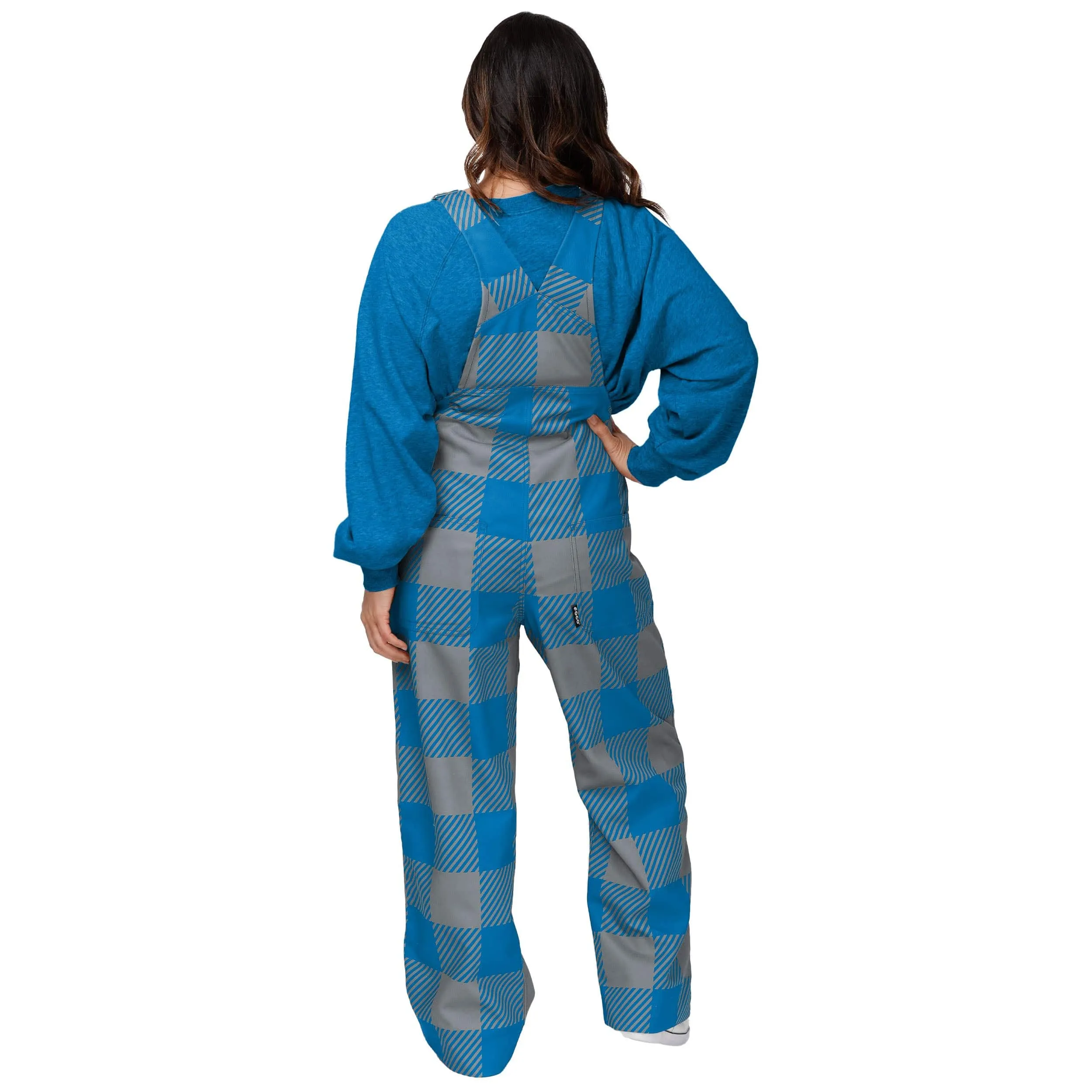 Detroit Lions NFL Womens Plaid Bib Overalls