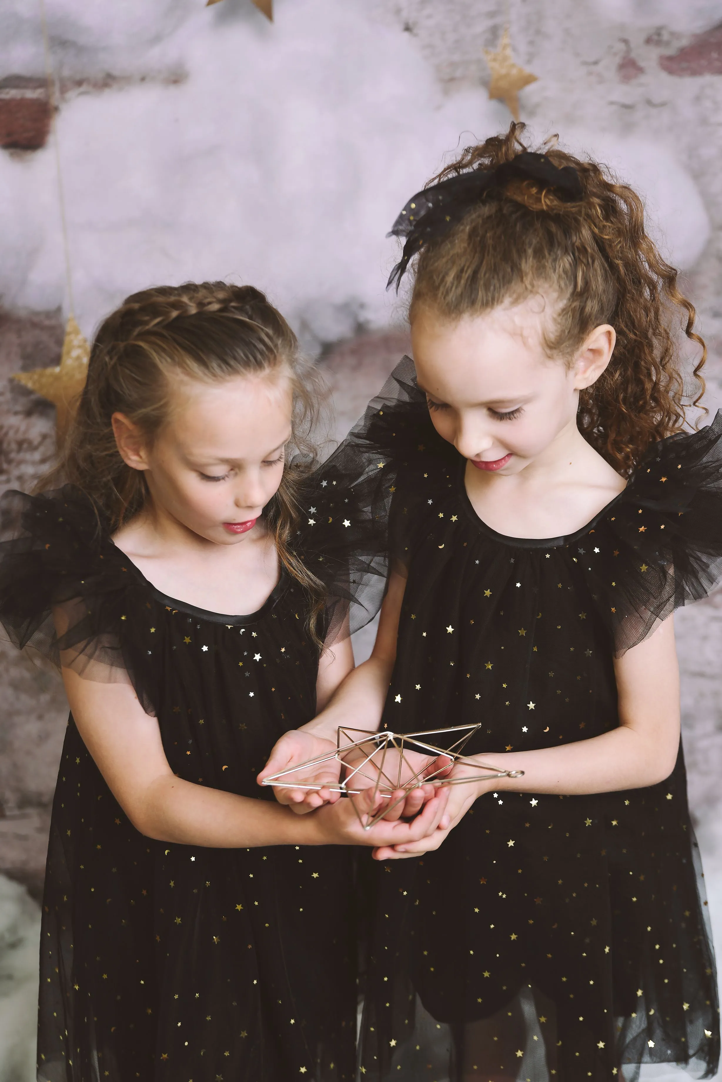 DOLLY® STARS & MOON ⭐️ 🌙 TULLE HAIR SCRUNCHIE black